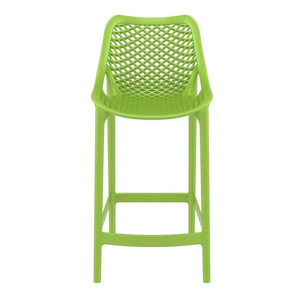 Home Square Polypropylene Patio Bar Stool in Taupe - Set of 2