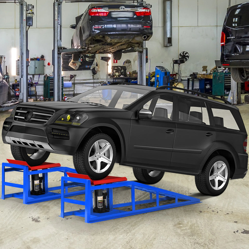 Lafati 2-Pack Hydraulic Car Ramps: Heavy-Duty Vehicle Ramps with 5T / 10000lbs Jack Load Capacity, Portable Design for Effortless Oil Changes and Car Lifts