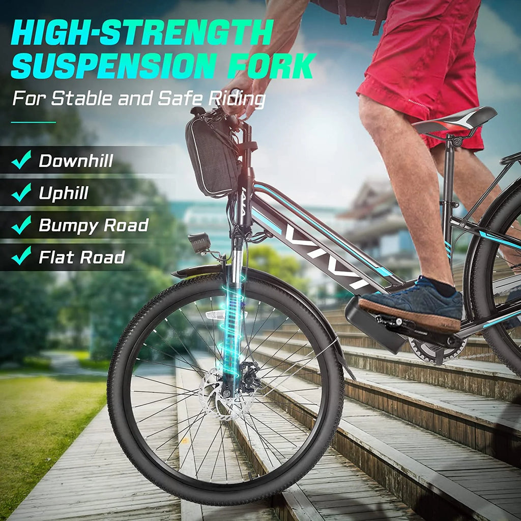 Vivi Electric Bike 26" City Commuter Electric Bike 48V 500W Step-Through Electric Bike 19.8MPH Electric Cruiser Bike Beach Bike with Cruise Control, UL2849 Certified