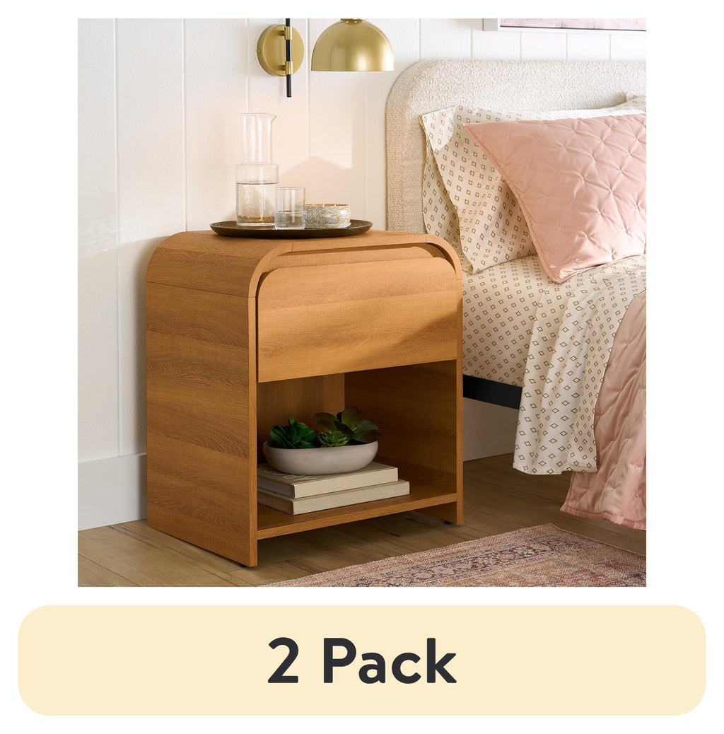 Better Homes & Gardens Juliet Nightstand with USB, Rich Black Finish