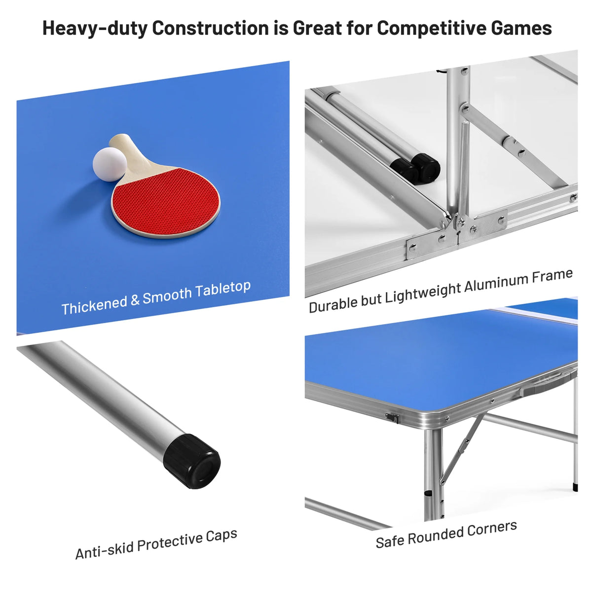 Gymax Folding Table Tennis Table Portable Ping Pong Table w/ 2 Paddles & 2 Balls