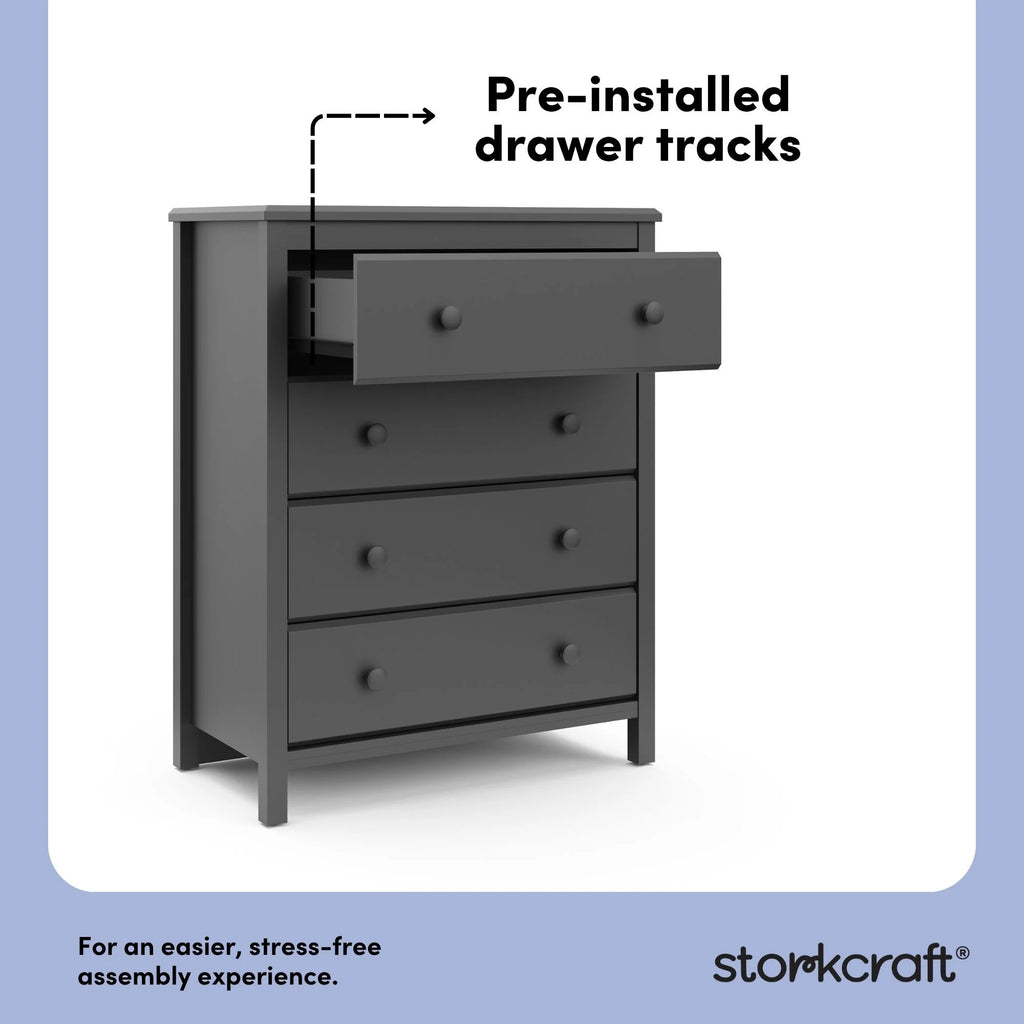 Storkcraft Alpine 4 Drawer Nursery Dresser, White