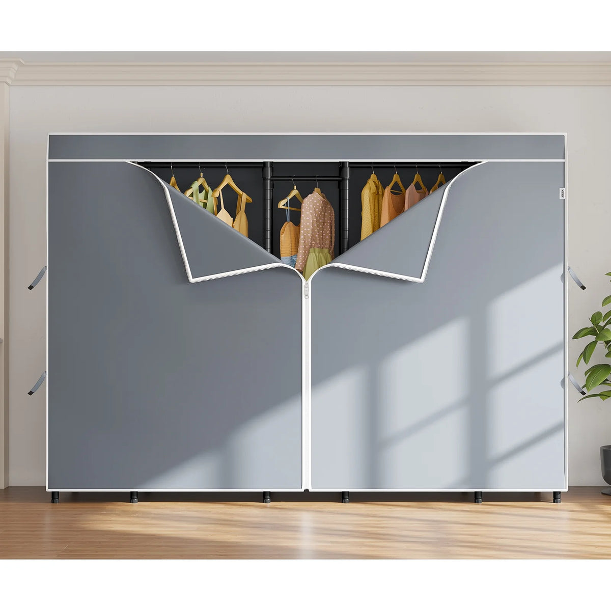 VIPEK V50 Extra Large Portable Closet Rack Bedroom Armoire Freestanding Wardrobe Closet, Heavy Duty Clothes Rack Multi-Functional Metal Clothing Rack for Hanging Clothes, Max Load 1300lbs, Black