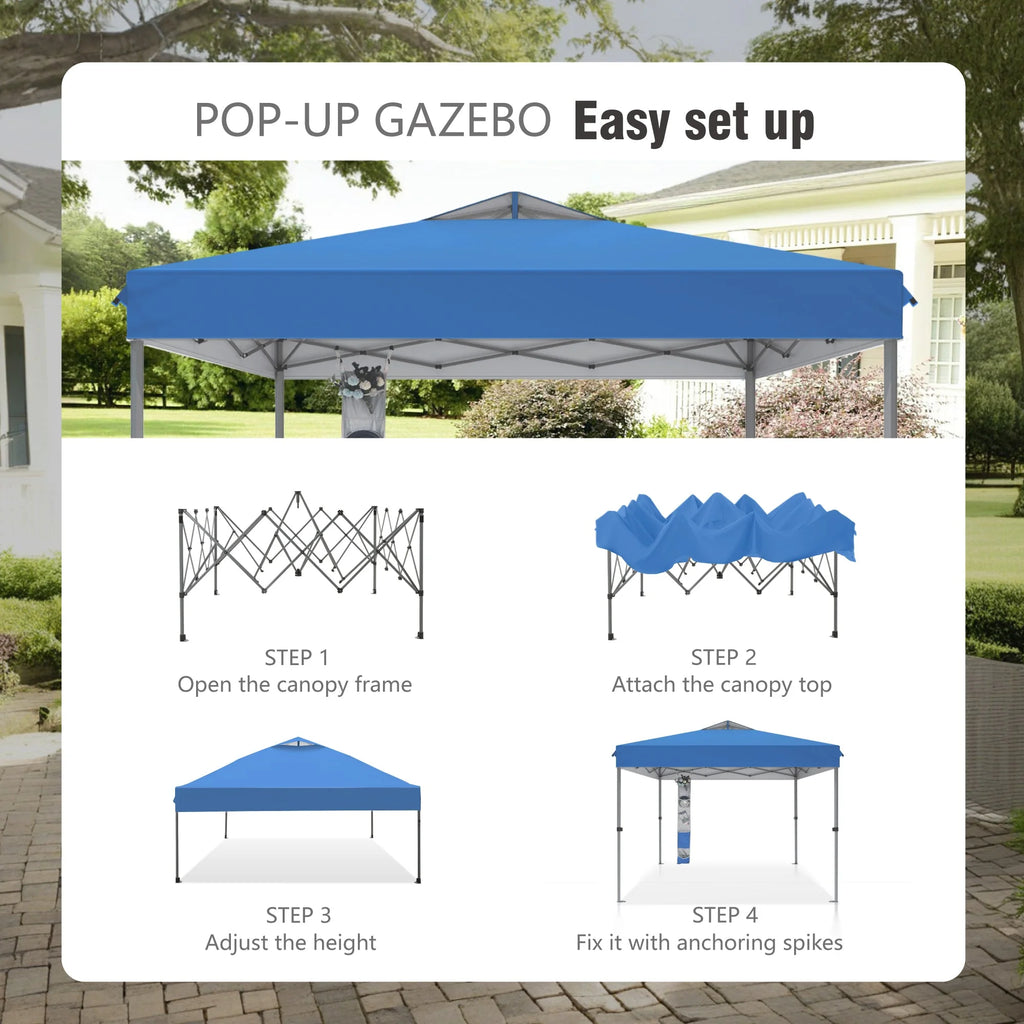 Alpha Joy 10x10ft Pop-up Canopy Instant Outdoor Canopy Tent Portable Straight Leg Shelter with Roller Bag for Outside, Flag