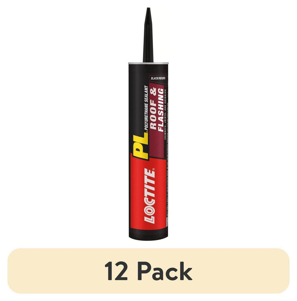 (12 pack) Loctite Pl Polyurethane Sealant Roof and Flashing. Pack of 1. Black 10 fl oz Cartridge