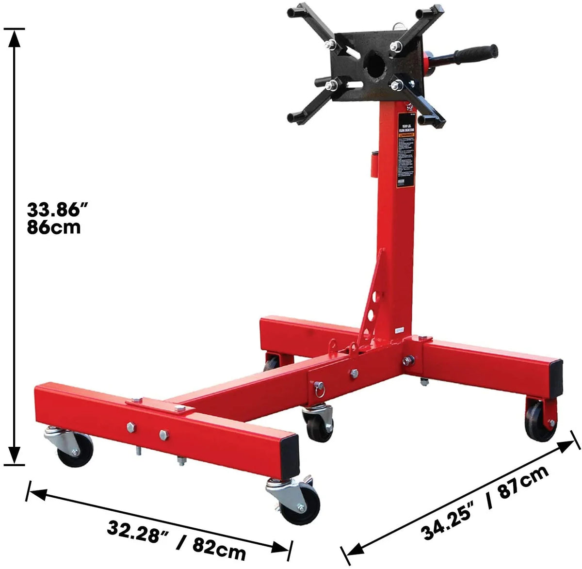 BIG RED 3/4 Ton Steel Foldable Vehicle Engine Stand,Red,DMT26801
