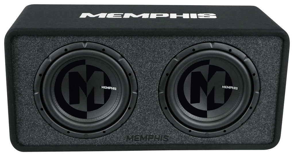Memphis Audio PRXE12D2 1200w Dual 12" Subwoofers+Enclosure Box+Amplifier+Amp Kit