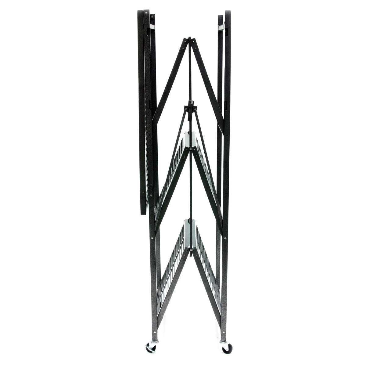 Origami 2-Pack R5 Series Heavy-Duty 4-Tier Foldable Steel Shelf, Pewter