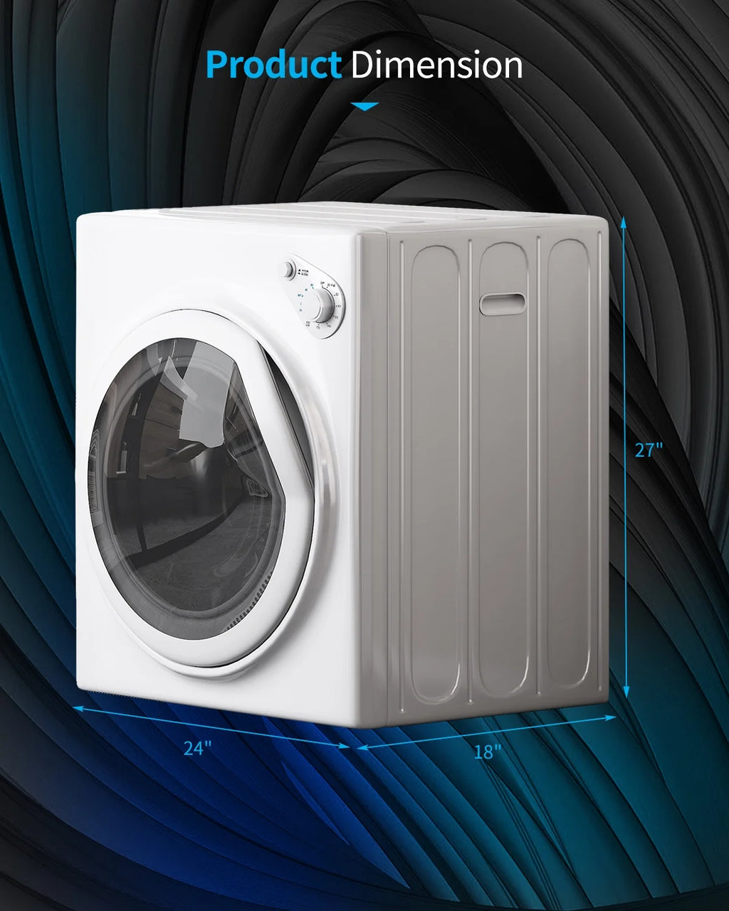 TABU Washer and Dryer Set, 17.6LBS Full Automatic Washing Machine & 8.8LBS Portable Dryer (Gray&White)