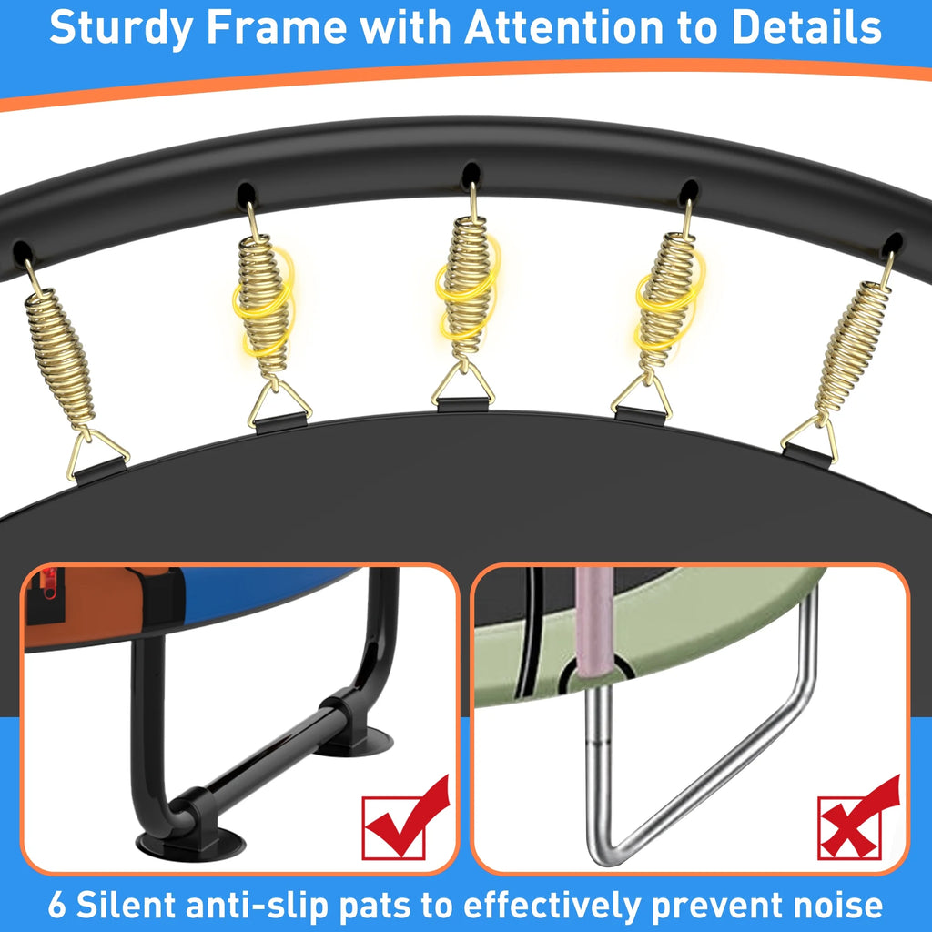 CITYLE Trampoline for Kids 600LBS 60'' 5FT Toddler Trampoline Indoor Outdoor with Basketball Hoop, Swing, Adjustable Bar, Mini Small Trampoline with Enclosure, Gifts for Toddlers, Boys & Girls