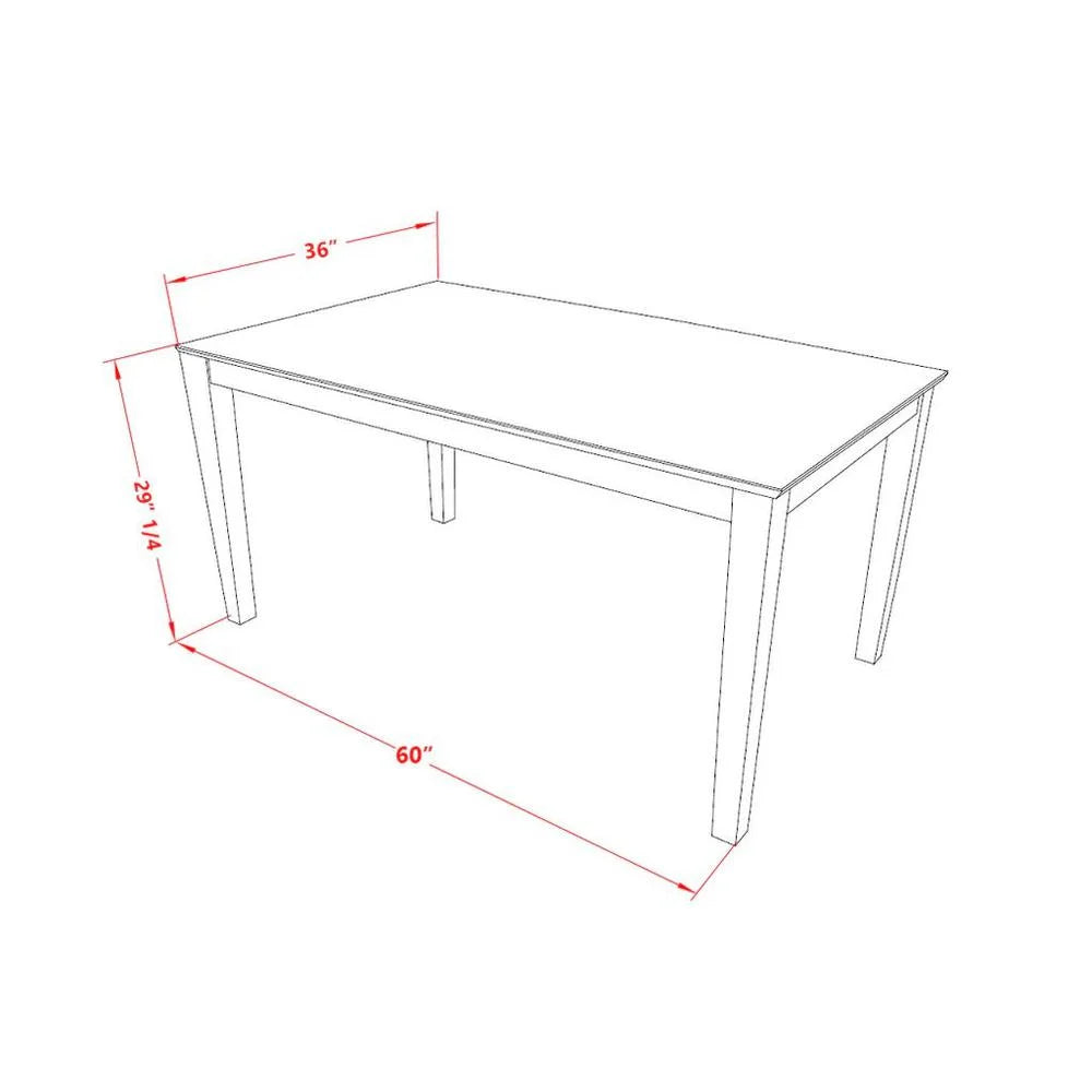East West Furniture Capri Solid Wood Top Rectangular Dining Table