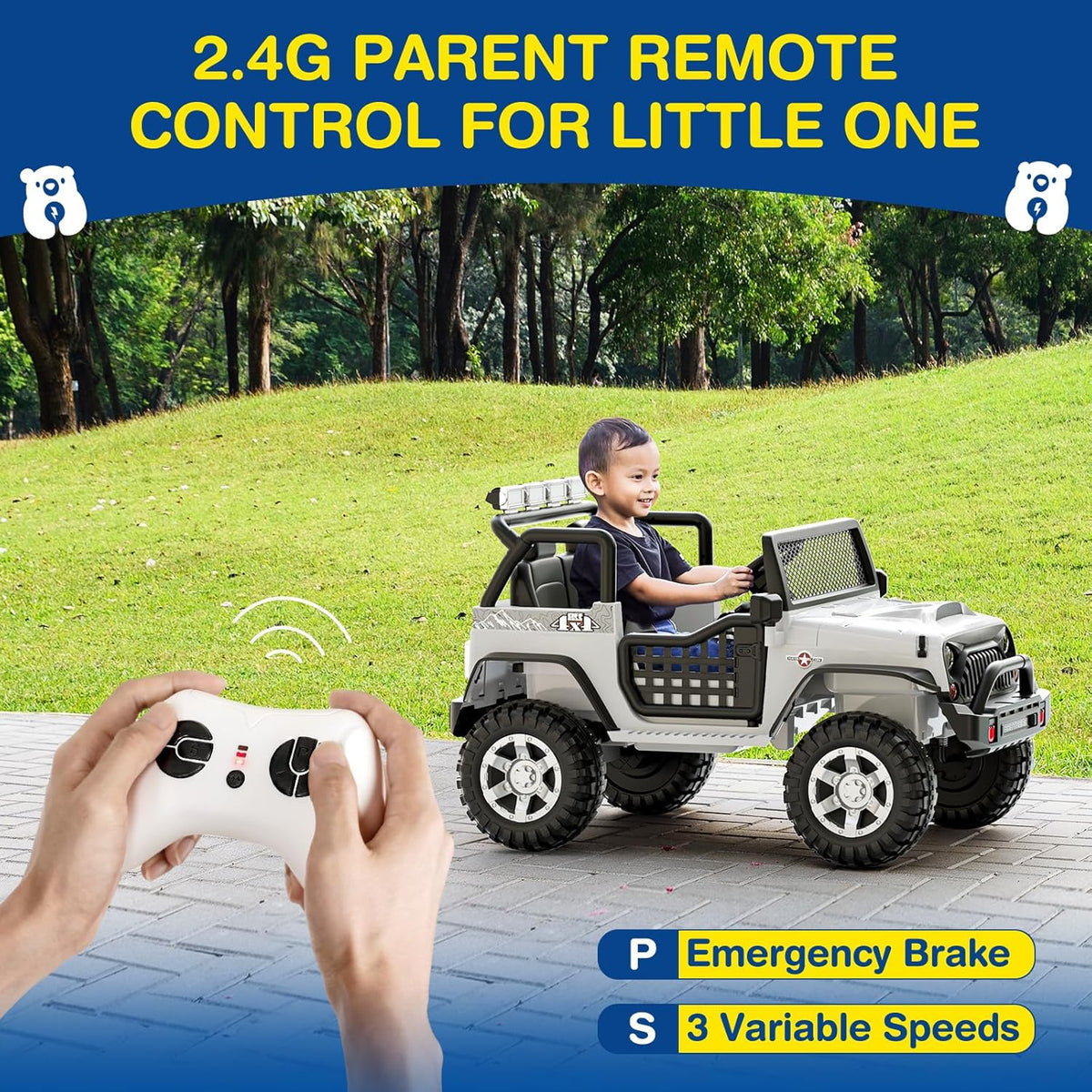 L8 Ride On Car, 2 Seater, 12V Kids Electric Car w/Remote Control, 4-Wheel Suspension, Bluetooth Speaker, Multi Music Modes, 3 Speeds, LED Lights, Xmas & Birthday Gift Ideas for Kids Ages 3+