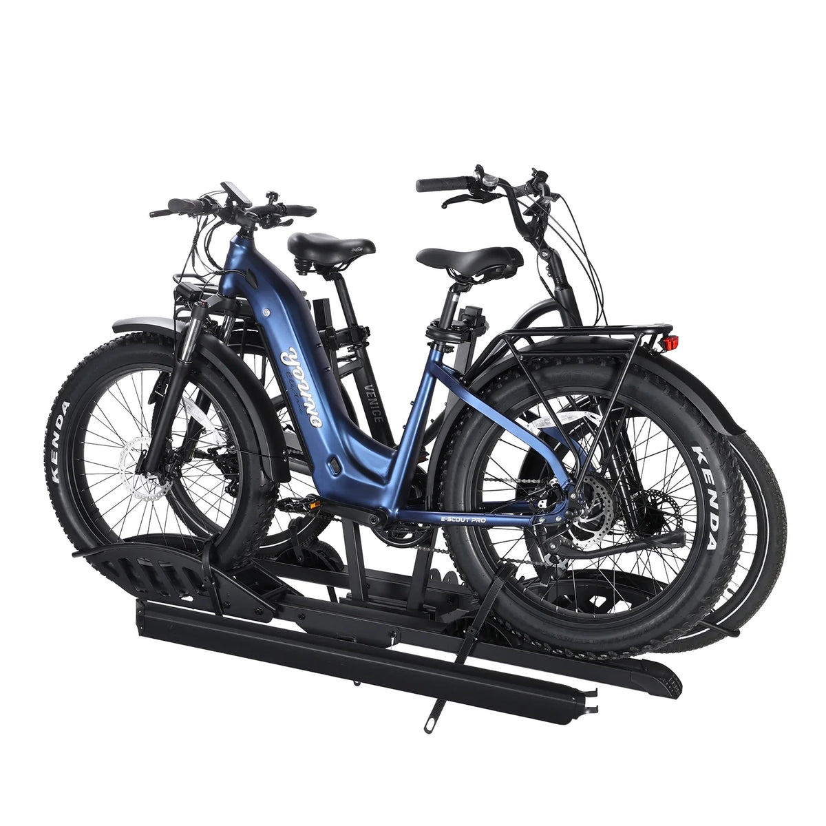 Young Electric Ebike Rack, 200lb Capacity, Alloy Steel Hitch Mount, Fits 5-Inch Fat Tire Bikes, 2-Inch Receiver