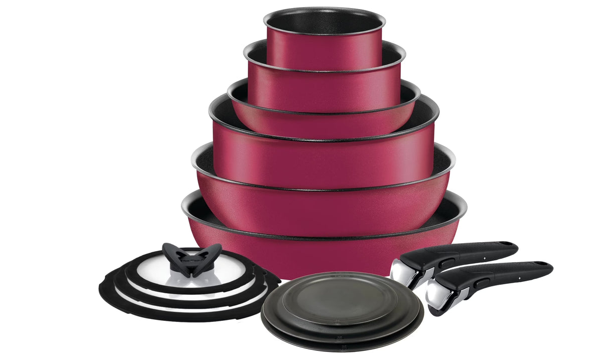 T-fal Ingenio Expertise Nonstick 14-Piece Cookware Set, Induction Oven Safe up to 500F, Detachable Handle, Onyx Black