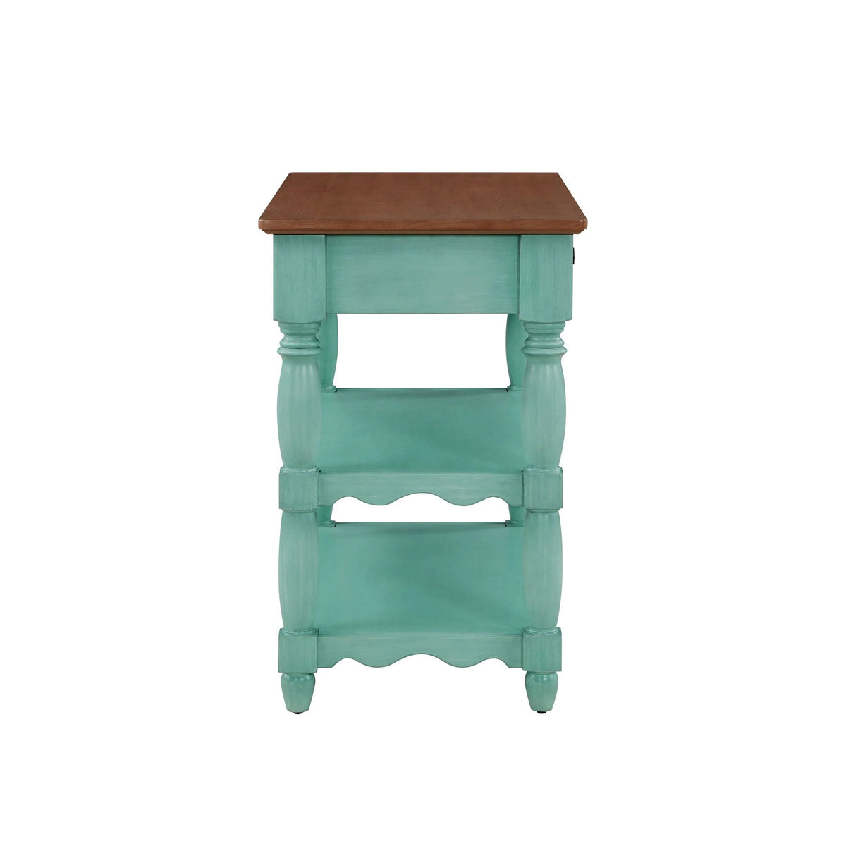The Pioneer Woman Kitchen Island Made With Solid Wood Frame, Teal