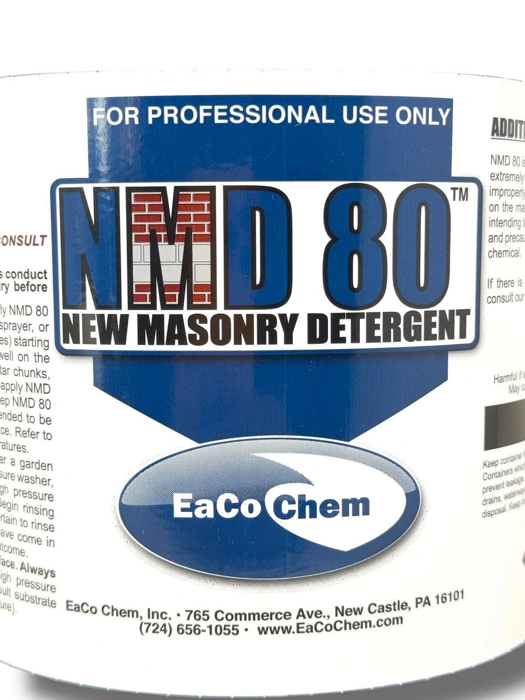 Eaco Chem - NMD 80 - Remove Mortar and Efflorescence from Brick, Stone, Unpolished Granite + More! - 1 Gallon