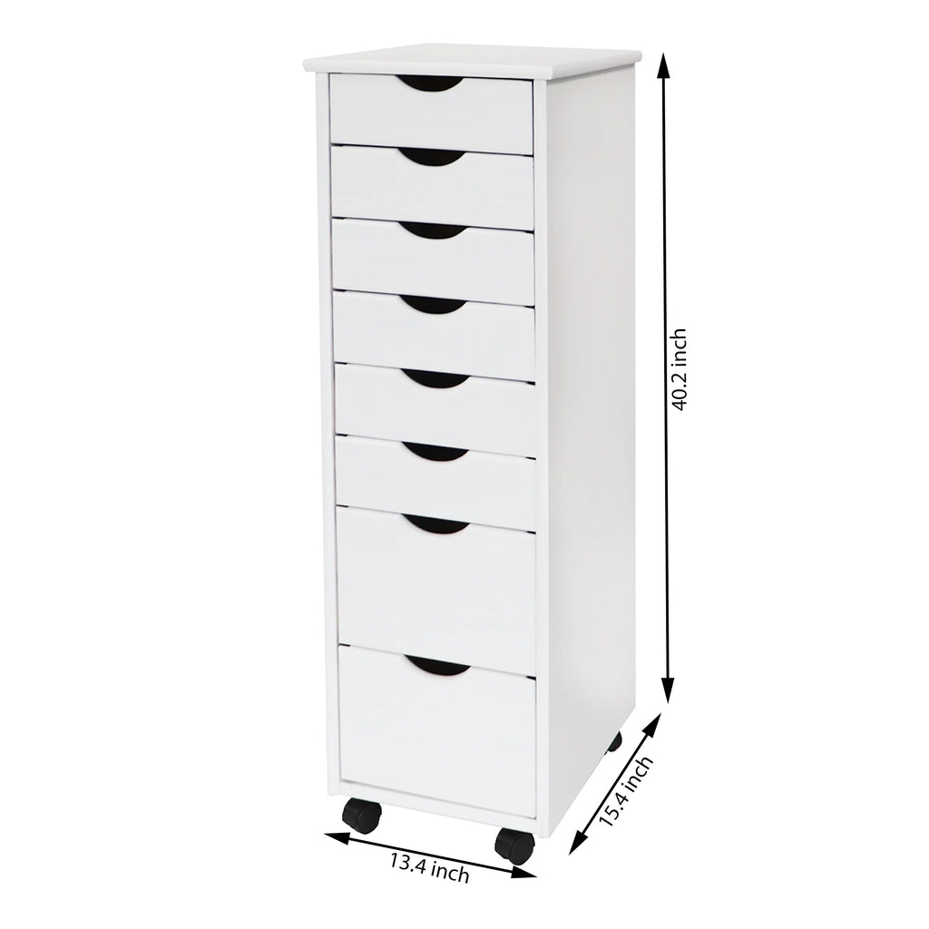 Adeptus Solid Wood 6+2 Drawer Roll Cart
