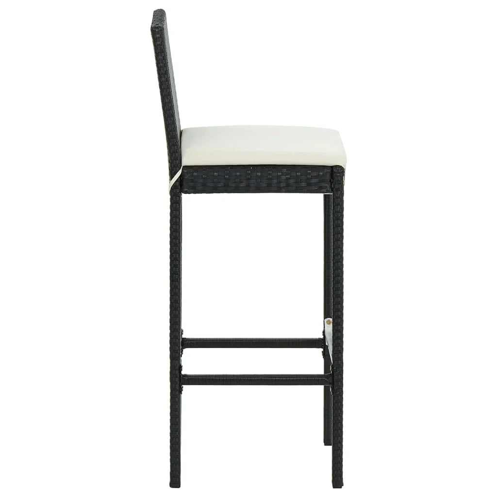vidaXL Patio Bar Set Outdoor Bistro Set Bar Stool Bistro Table Poly Rattan