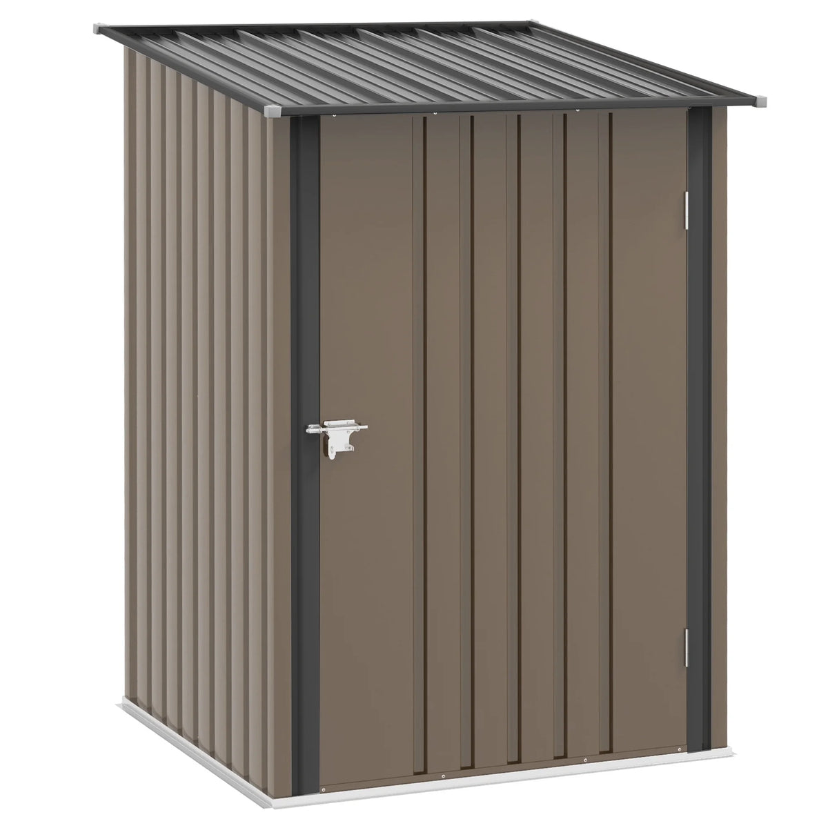Outsunny 4.6' x 9' Metal Outdoor Storage Shed, Garden Utility Tool House with Double Lockable Doors for Backyard, Patio, Lawn, Garage, White