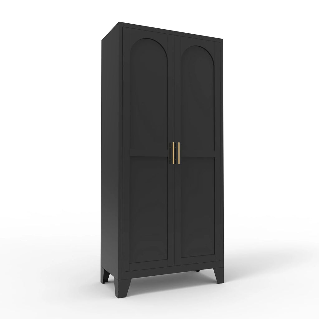 Homy Casa 70.8" White Tall Storage Cabinet with 4 Adjustable Shelves for Kitchen, Pantry Cupboard