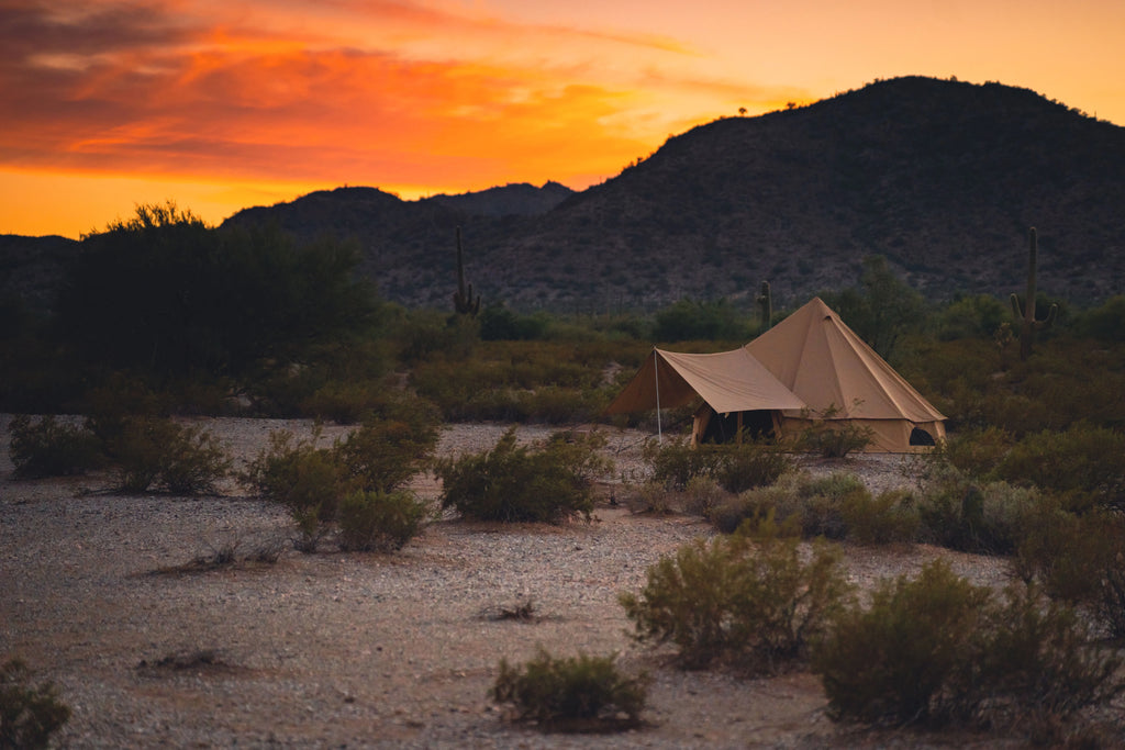White Duck Outdoors Regatta Awning - Desert Red - 10' for Bell Tent - Complete Canopy with Poles for All Season Camping and Glamping