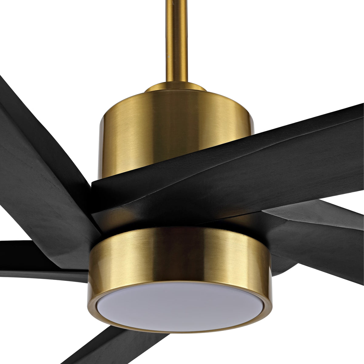 WINGBO 64 Inch DC Ceiling Fan with Lights and Remote Control, 5 Reversible Carved Wood Blades - N/A Matte Black/Walnut