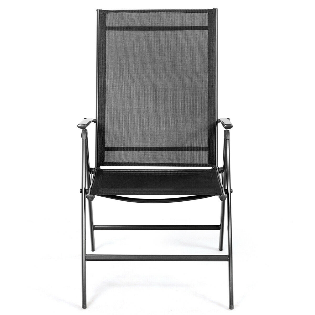 Gymax 4PCS Folding Chair Patio Garden Outdoor w/ Steel Frame Adjustable Backrest