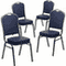 Flash Furniture 4 Pack HERCULES Series Crown Back Stacking Banquet Chair in Black Patterned Fabric - Gold Vein Frame