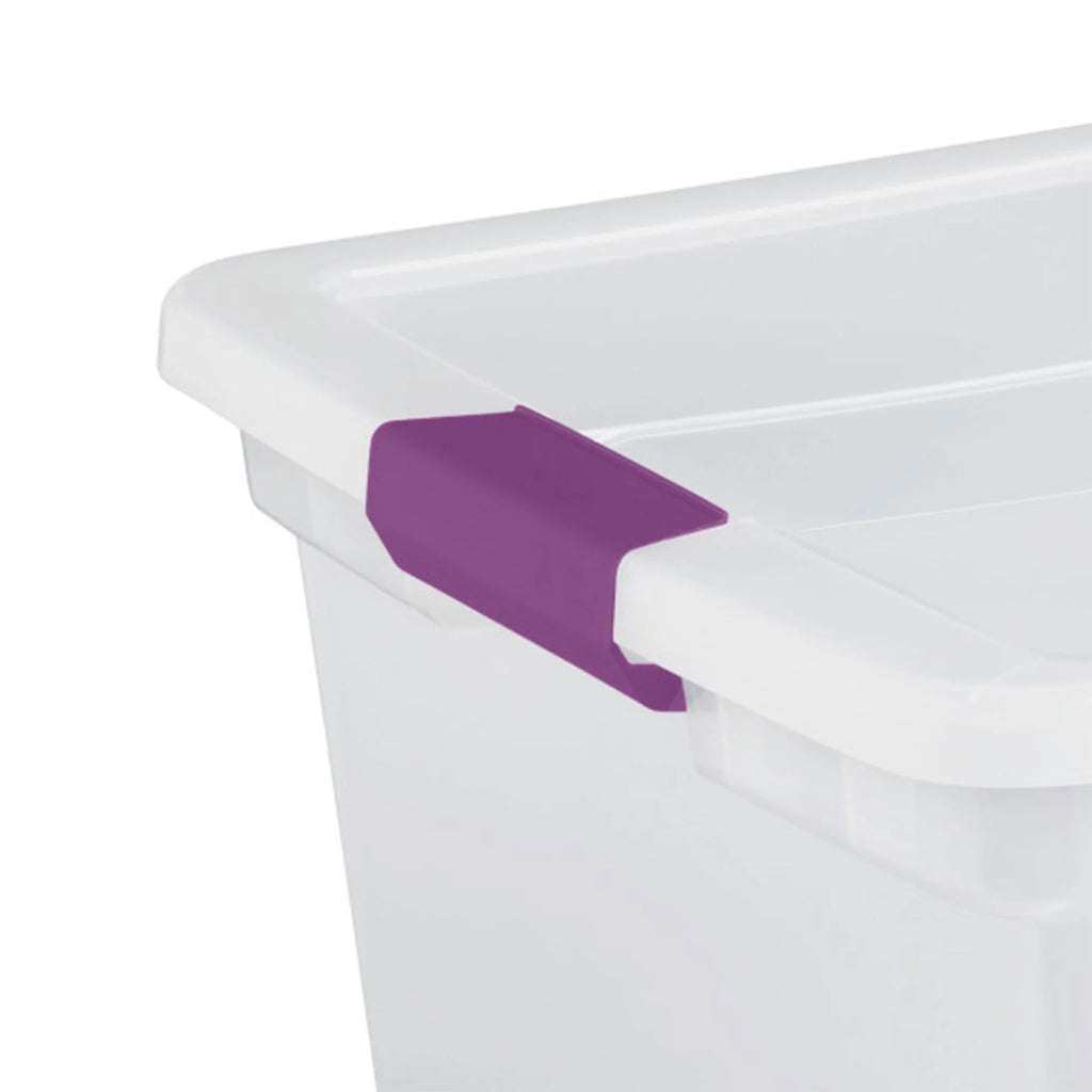 Sterilite 66 Quart Clear Plastic Latching Storage Container Tote, 6 Pack
