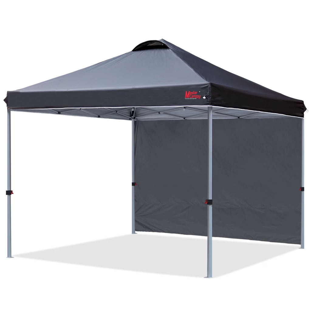 MASTERCANOPY 10' x 10' Easy Pop-up Canopy Tent Outdoor Shade Shelter with 1 Sidewall, White