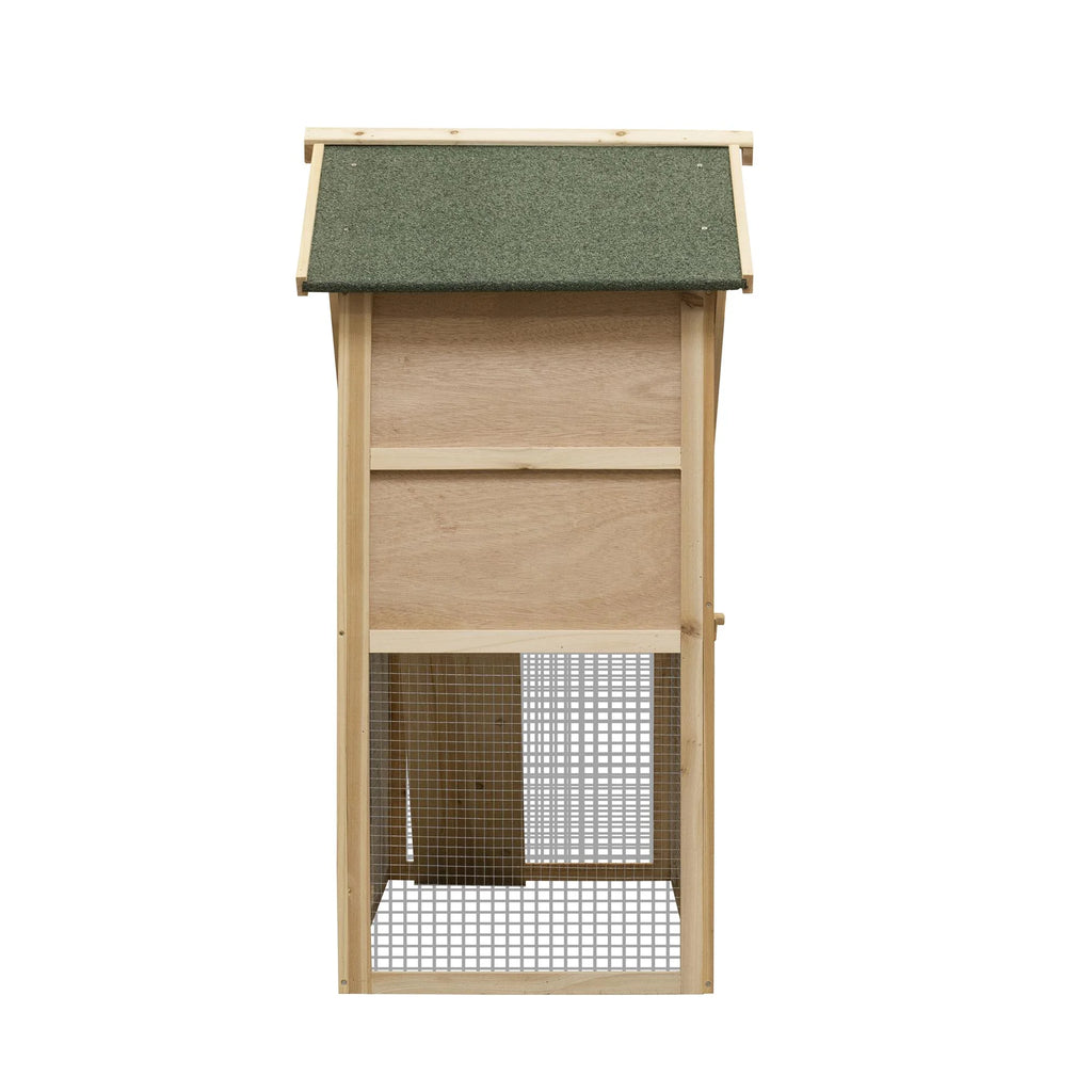 Pefilos 55" 2 Story Rabbit Hutch with Ramp, Tray, Wood Bunny Cage Poultry Chicken Coops, Beige