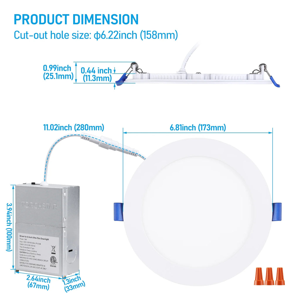 16 Pack 4" 5CCT Dimmable LED Recessed Light with J-Box, 2700K/3000K/3500K/4000K/5000K Selectable, 10W LED Downlight, Aluminum