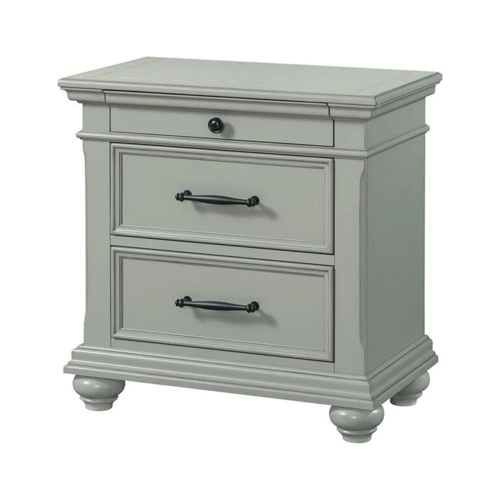 Picket House Furnishings Brooks Queen Platform Storage 6PC Bedroom Set in Grey