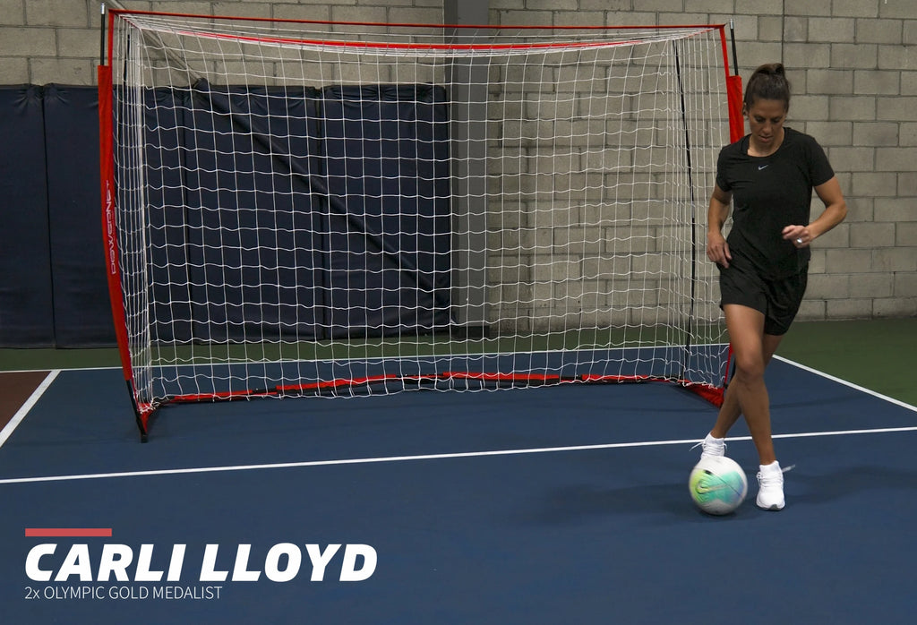 PowerNet 8x4 Ft Soccer Goal Portable Bow Style Net and Large Ball Carry Bag Bundle | Quick Setup Ultra Portable | Full Size Framed Soccer Goal | Perfect for Teams and Coaches