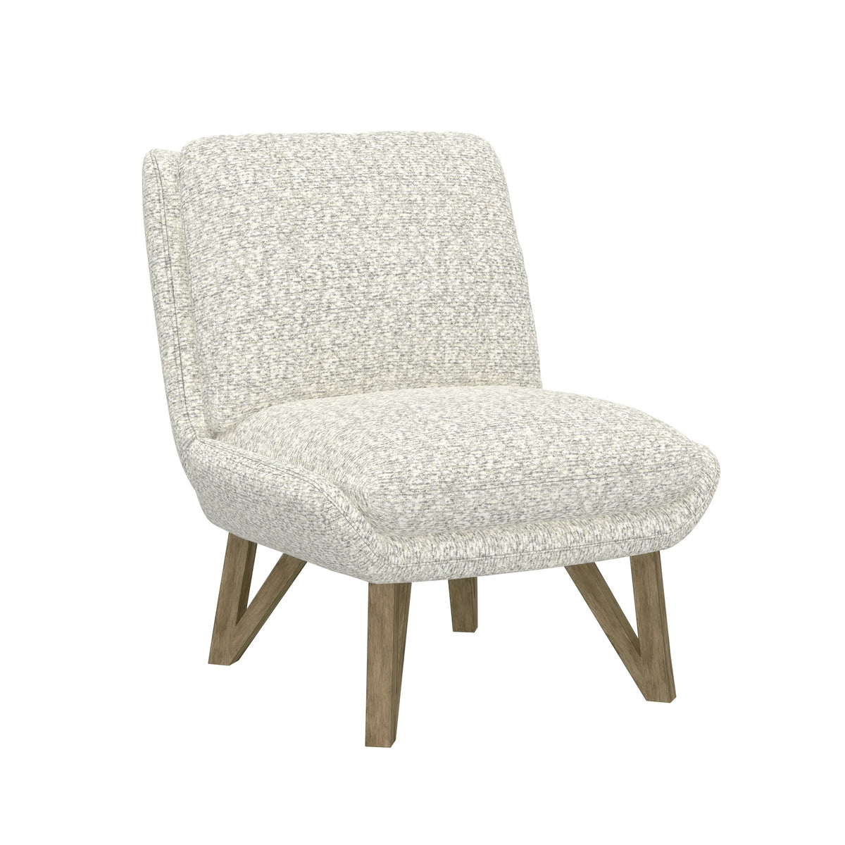 Artum Hill Fiona Cream Armless Soft Boucle Upholstered Accent Chair