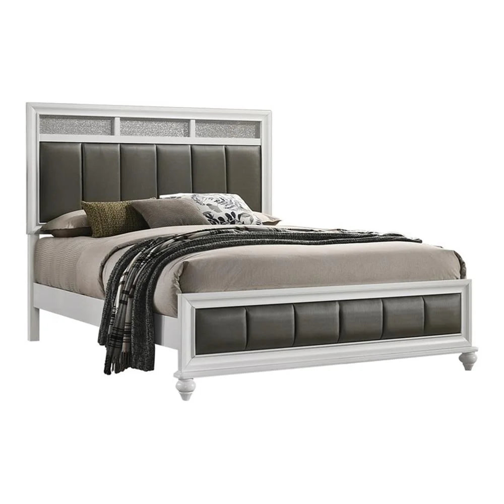 Maklaine 5-piece California King Panel Wood Bedroom Set White and Gray