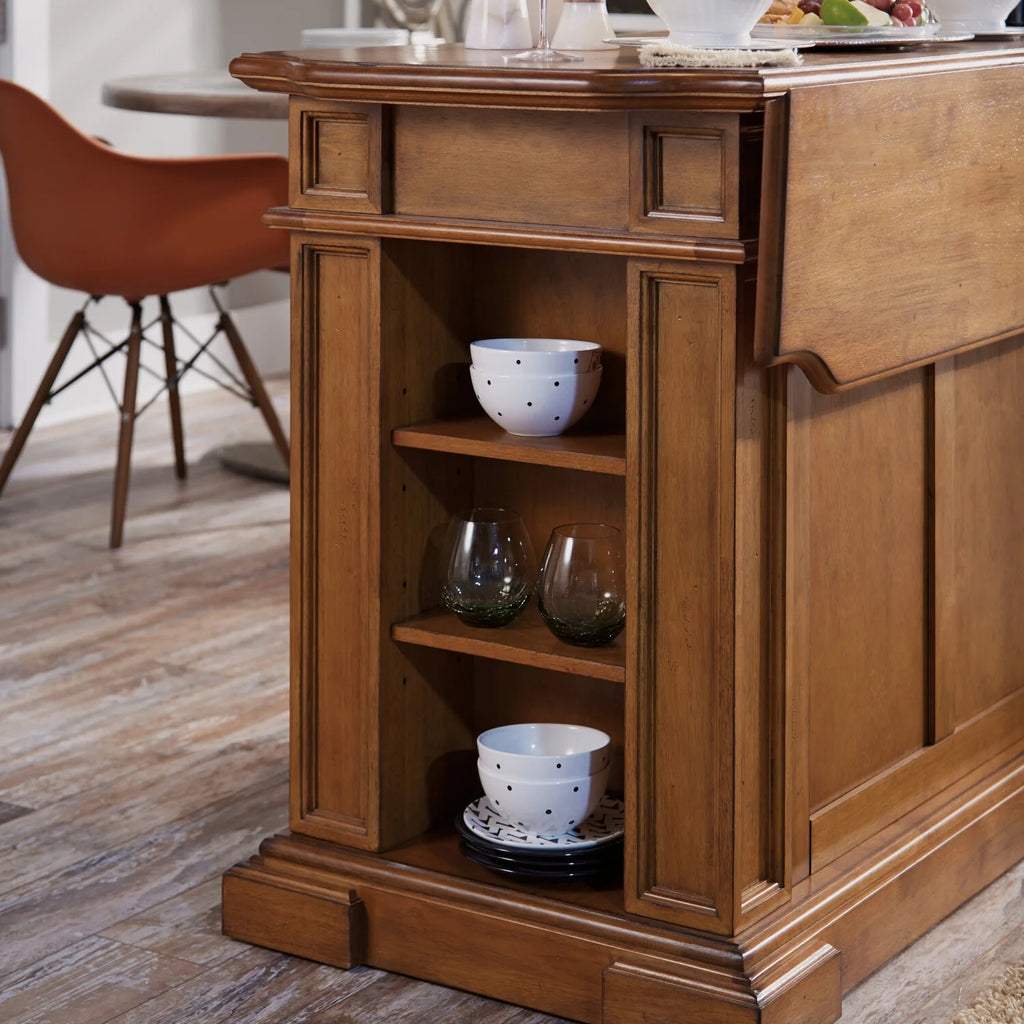 Homestyles Americana Wood Kitchen Island in Black