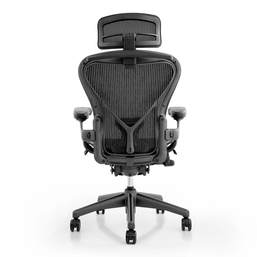 Herman Miller Aeron Chair Size B (𝙍𝙚𝙛𝙪𝙧𝙗𝙞𝙨𝙝𝙚𝙙)| Fully Adjustable Ergonomic Mesh Office Chair with Posture Fit Support, Tilt Limiter, and Roller Index Arm Adjustments With Headrest
