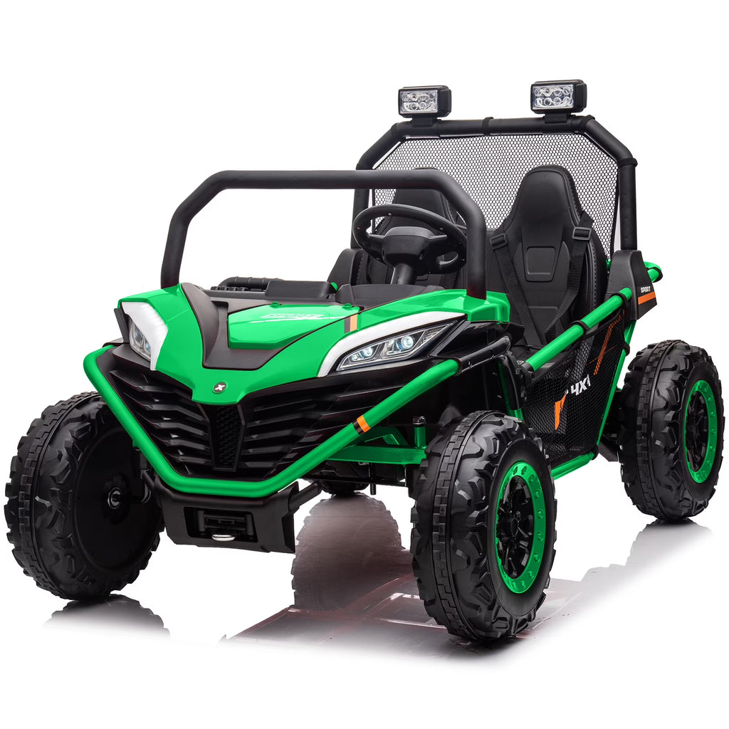 OTTORD 24 V Ride on Car UTV 2 Seater, 2x200W Electric Car Truck with Metal Frame, Brake&Gas Pedal, EVA Tires,3 Speed (Purple Pink)