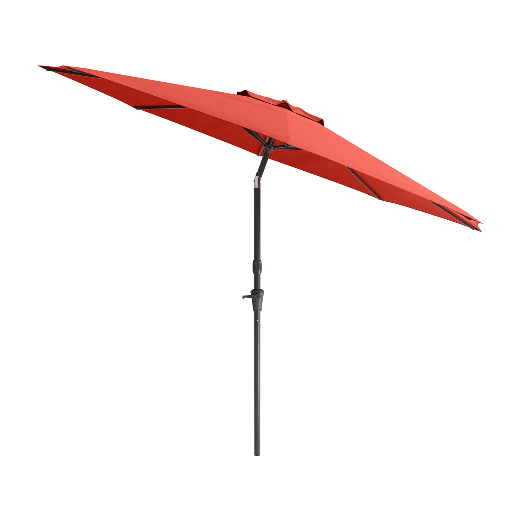 CorLiving 10 Foot Wind Resistant Patio Umbrella, Outdoor Parasol with Crank Tilt, Round Market Umbrella for Patio, Umbrella with Crank, Tilt Umbrella, Outdoor Umbrella, Turquoise