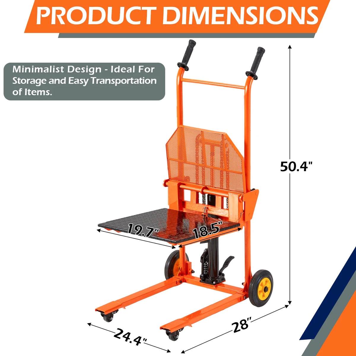 AECOJOY Hydraulic Material Lift Pallet Truck 500 Lbs,Lift Table Cart,32" Max Lift Height Pallet Truck Jack with Lockable Swivel Casters �C Ideal for Warehouse, Workshop and Garage Use