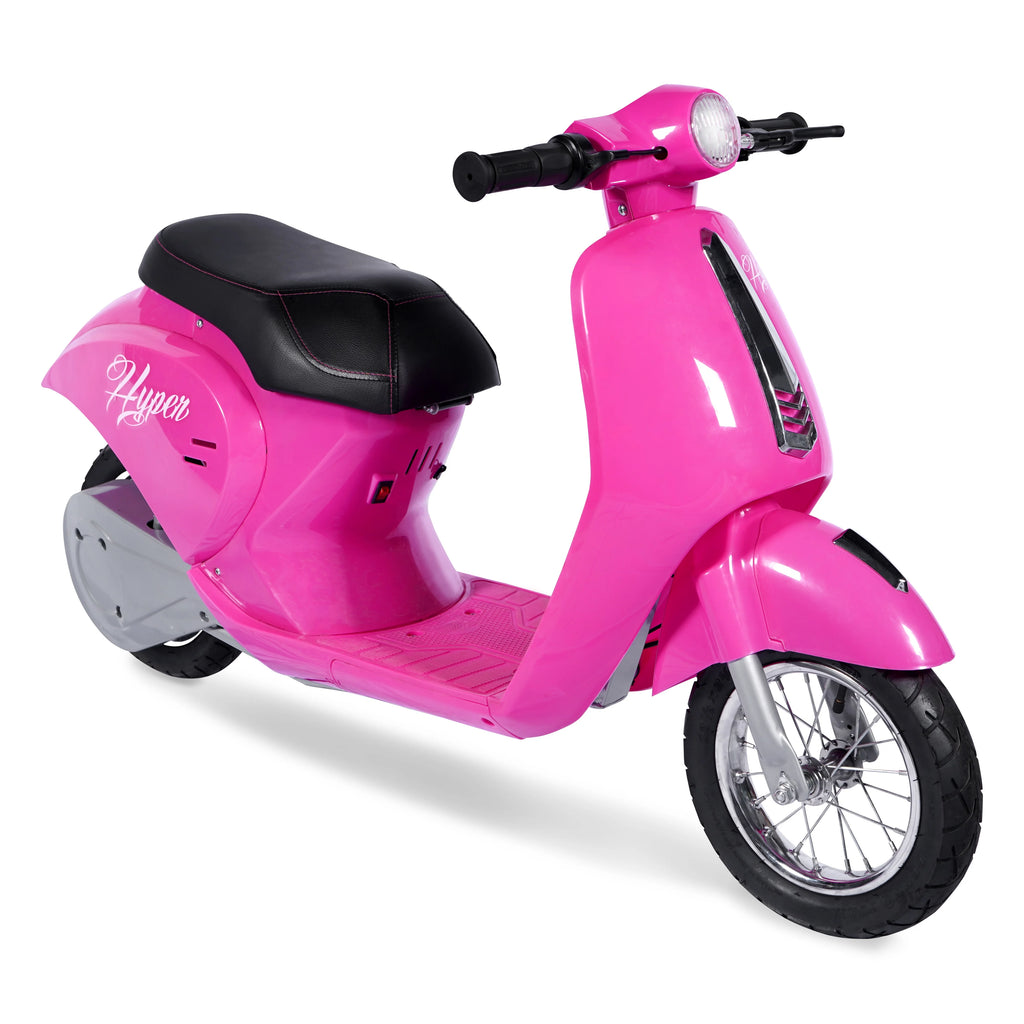 24V Hyper Toys Retro Electric Scooter, Easy Twist Throttle, Blue, Ages 13+, Including Teens, Tweens
