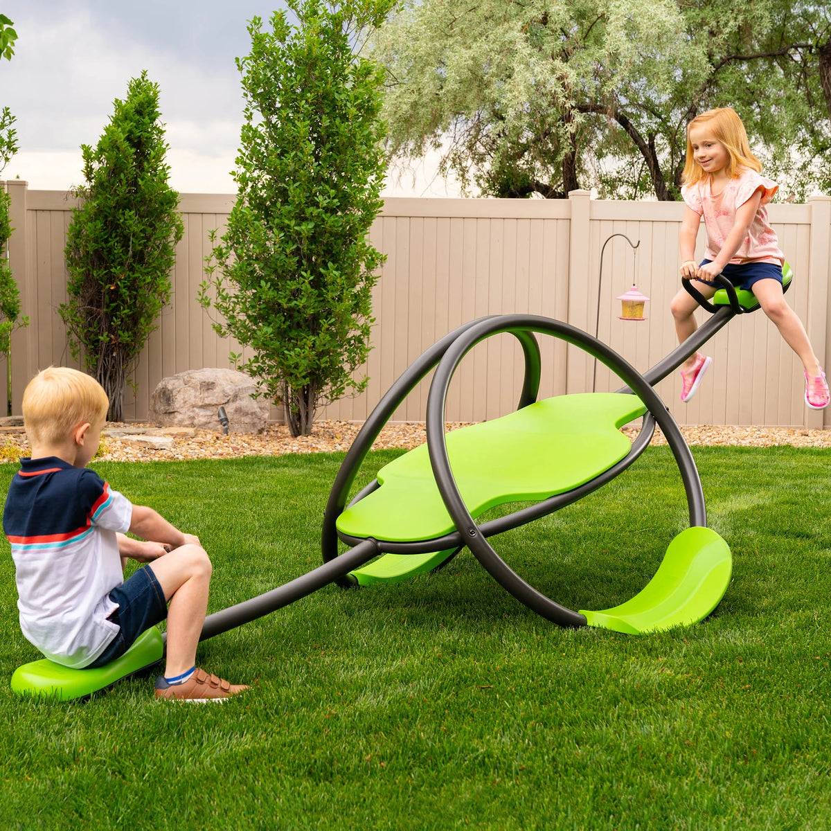 Lifetime Kid's Oval Metal Teeter Totter Seesaw, Lime Green (90993)
