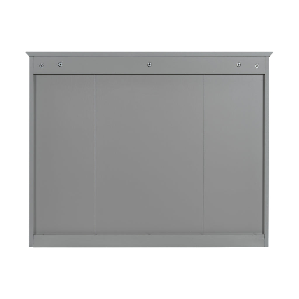 Furvclv Bathroom Wall Mirror Cabinet Modern Wall Mounted Cabinet Storage Organizer With Single Mirror Door 6 Open Shelves