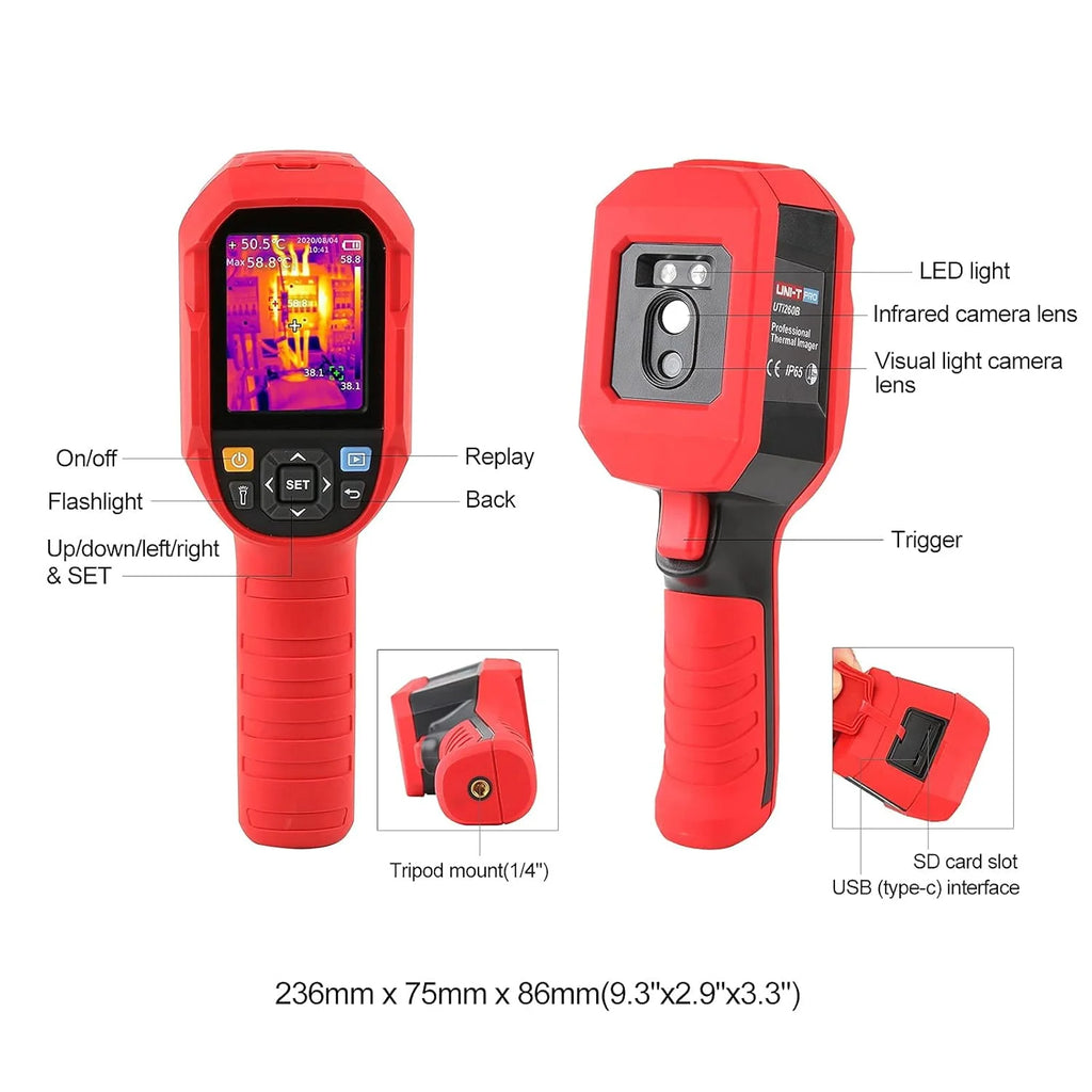 UNI-T UTI120S Thermal Imaging Camera 120x90 IR Resolution 10800 Pixels -20~400�� 2 Meter Drop Durability IP54 Rechargeable 16GB MicroSD