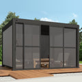 Mirador 111S Outdoor Pergola Aluminum Sliding Louver Door 13' Side, 4 Panels, Dark Grey(Not Pergola)