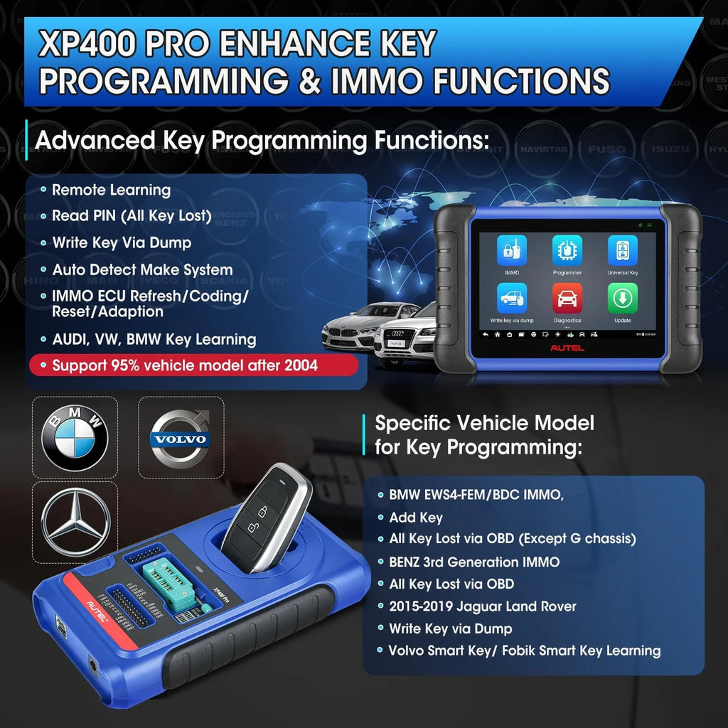 Autel MaxiIM IM508S PRO w/ XP400 PRO as IM608 PRO II, Gift SmartWacth, 2025 Advanced IMMO Key Fob Programming Tool OE-Level Bi-directional Control, All System Diagnostics