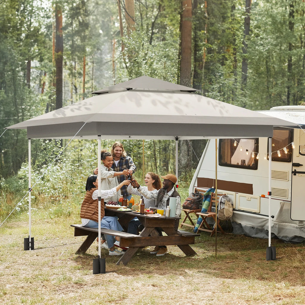 Pirecart 12' x 12' Pop-up Canopy Tent Waterproof Outdoor Gazebo Shelter with Wheeled Bag, Instand Canopy , White