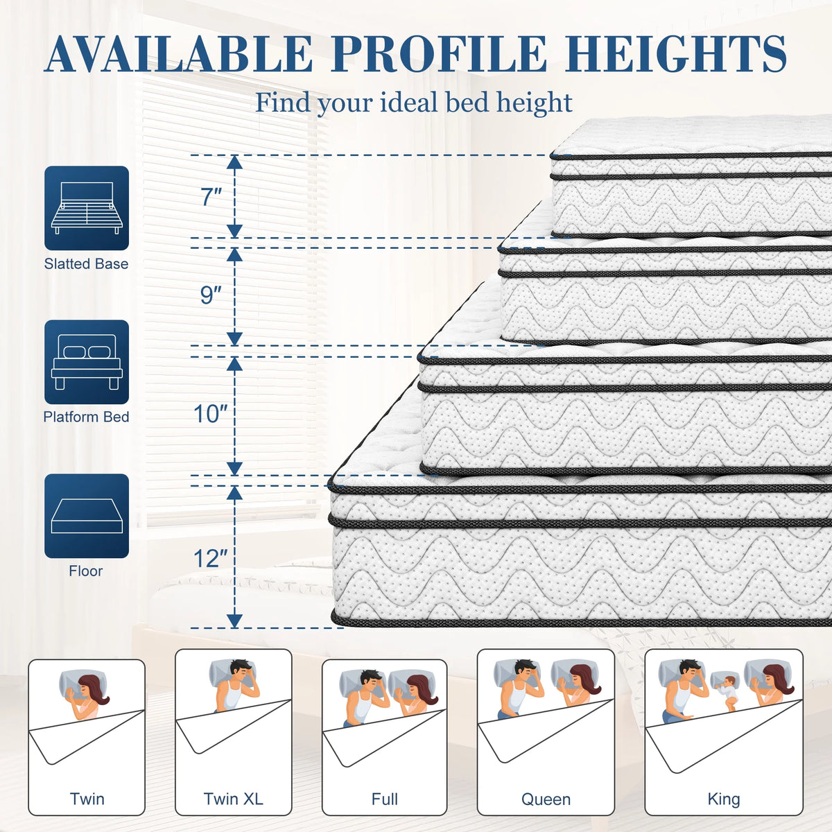 10 Inch Twin Mattress, CertiPUR-US Certified Memory Foam Hybrid Mattress in a Box, Medium Firm Bed Mattress for Kids, Teens & Adults, Neche Single Mattress with Pressure Relief & Support