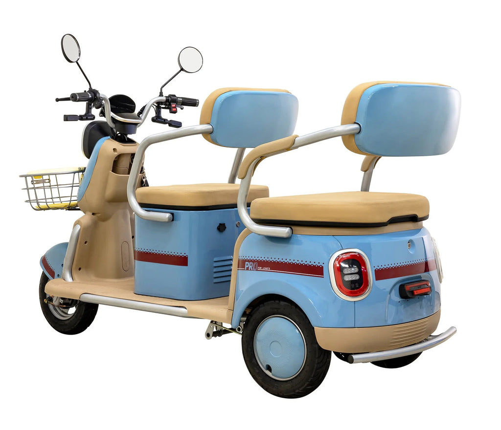 Massimo MGC E-Trike 3-Wheel Electric Cart �C 17 MPH, 2-Seater Adult Scooter �C Blue